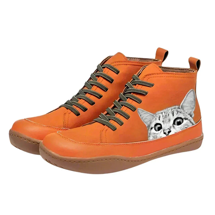 Honorine Cat Print Ankle Boot