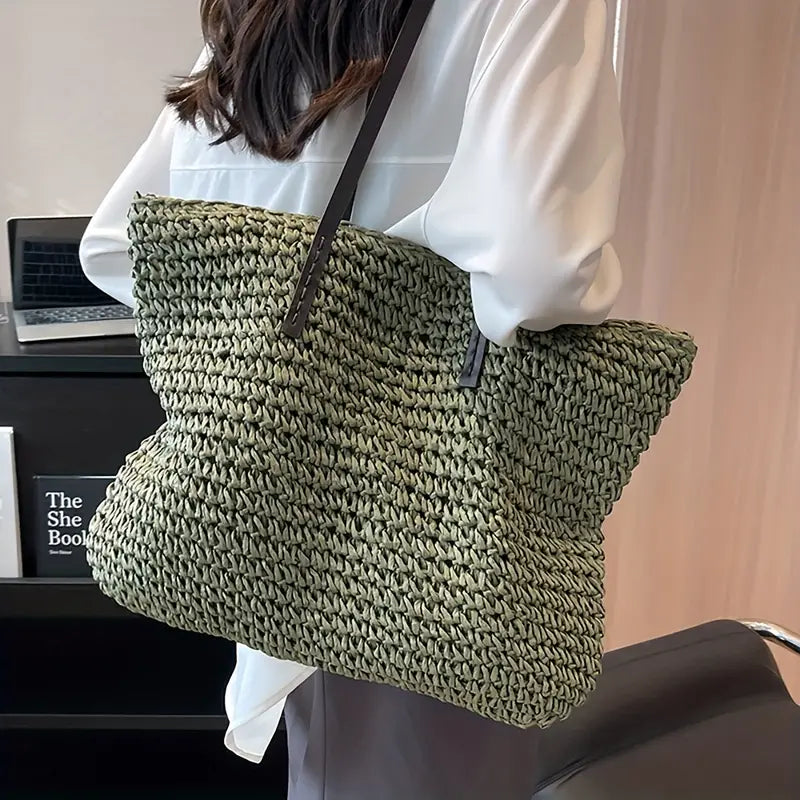 Amara Straw Beach Tote Bag