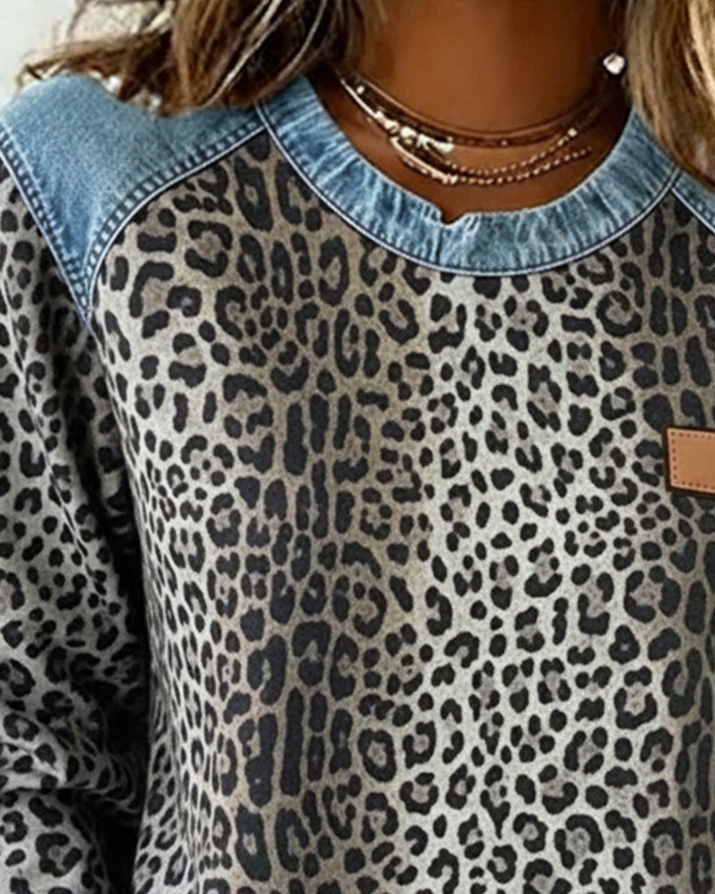 Gisela Denim Colorblock Sweatshirt