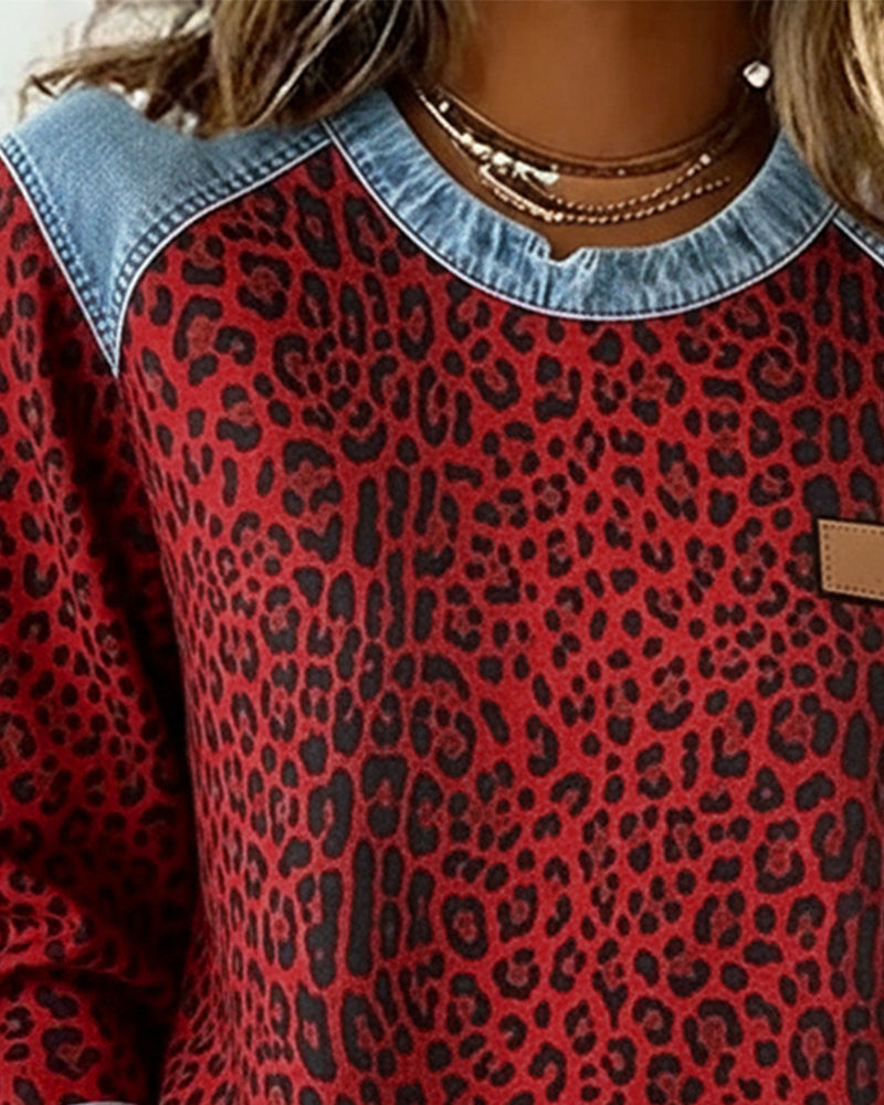 Gisela Denim Colorblock Sweatshirt