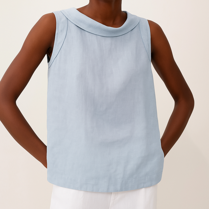 Amelia Sleeveless Roll Collar Top