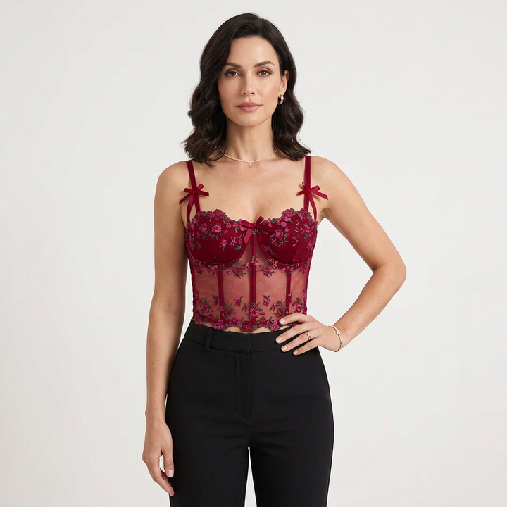 Sofie Floral Embroidered Corset Top