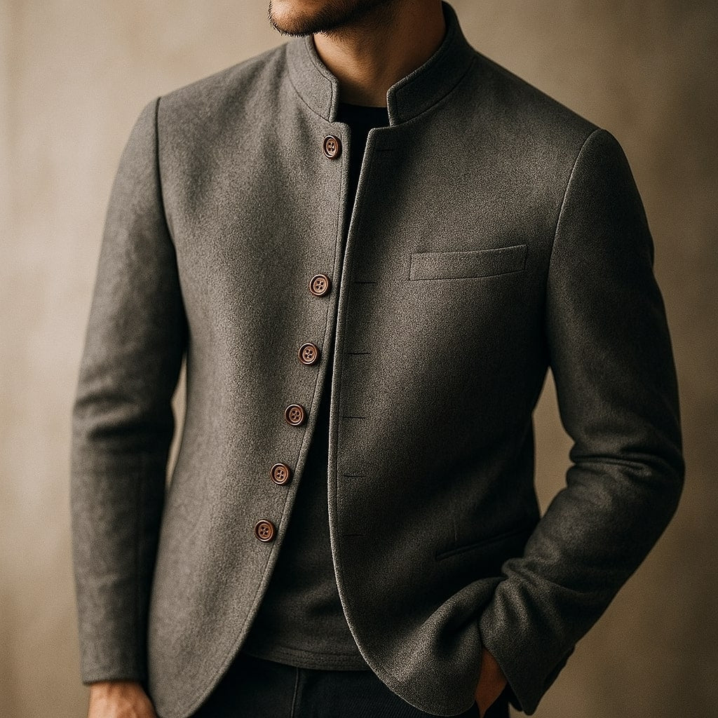 Marcello Wool Stand-Collar Jacket