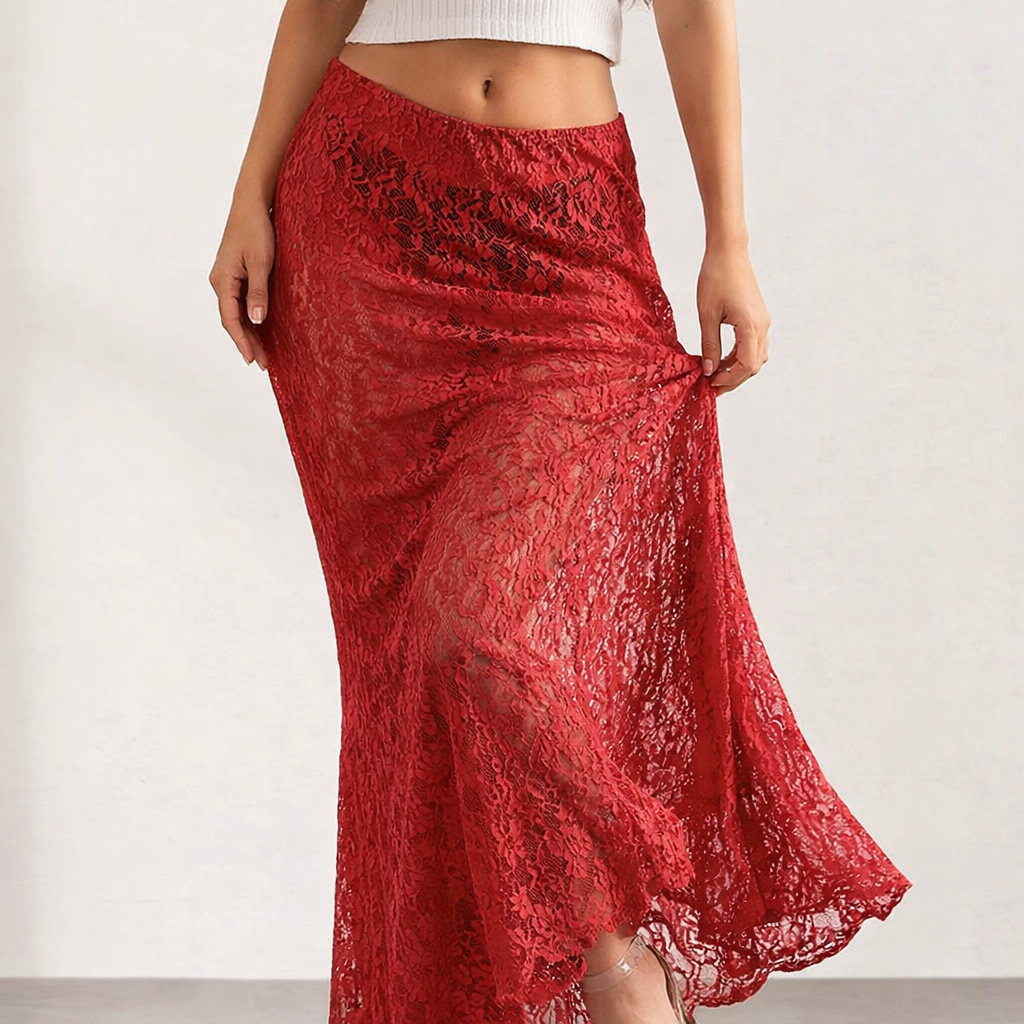 Nora Sheer Lace See Through Skirt
