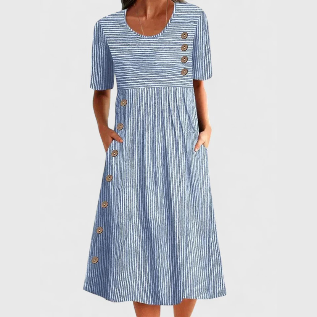 Ismara Striped Midi Dress