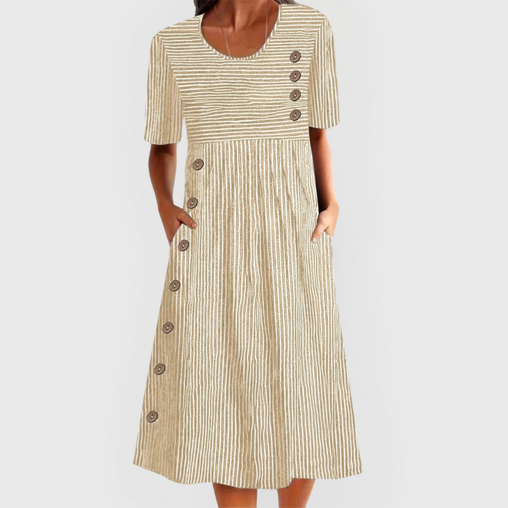 Ismara Striped Midi Dress