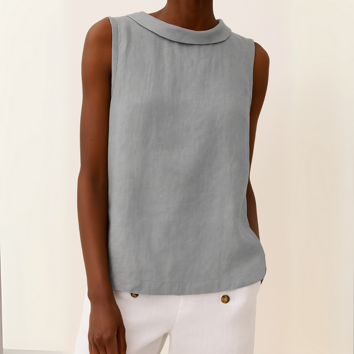 Amelia Sleeveless Roll Collar Top