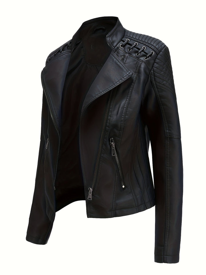 Veronika Asymmetric Zip Moto Jacket
