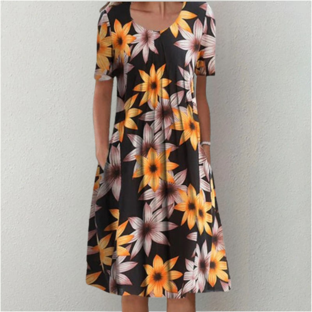 Paula Floral Pocket Midi Dress