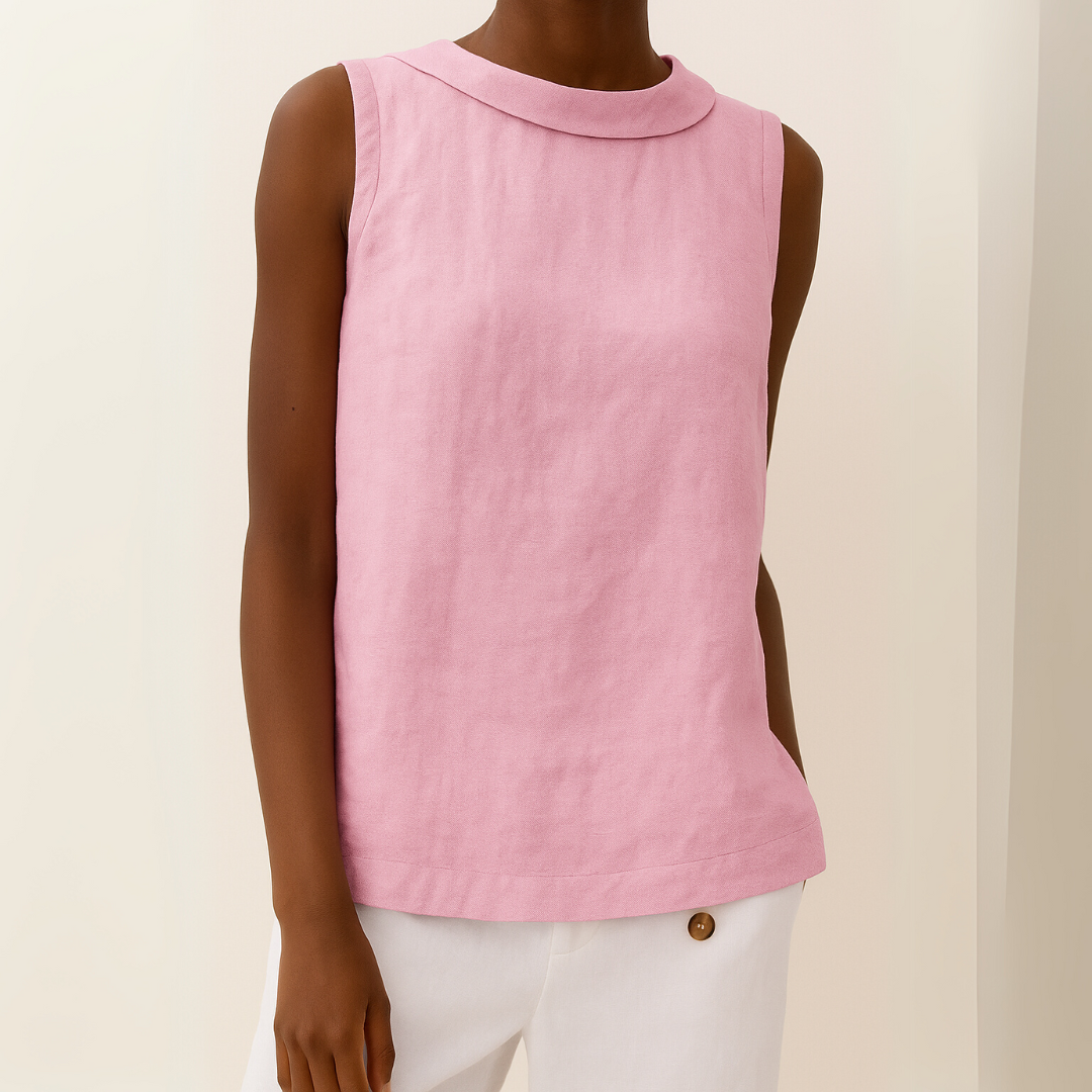Amelia Sleeveless Roll Collar Top