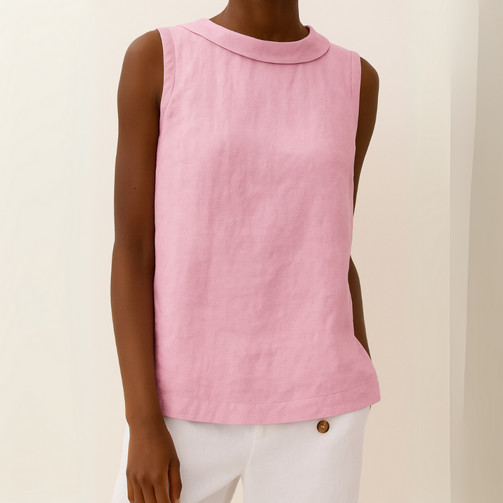 Amelia Sleeveless Roll Collar Top