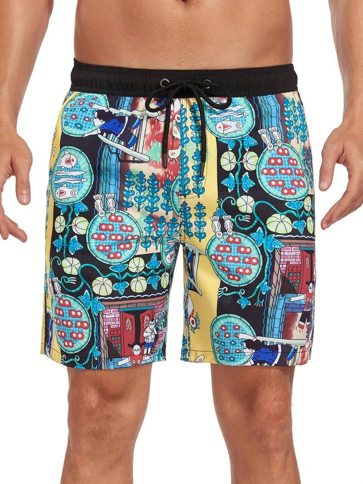 Luso Flamingo Print Swim Trunk