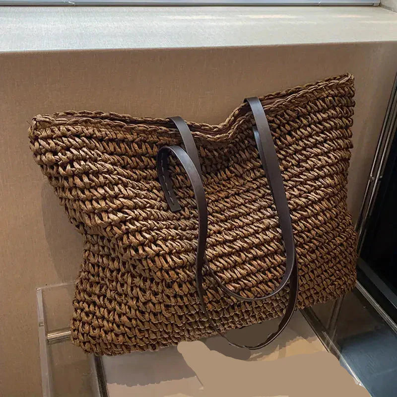 Amara Straw Beach Tote Bag