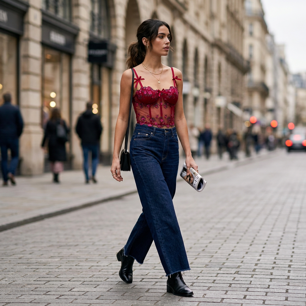 Sofie Floral Embroidered Corset Top
