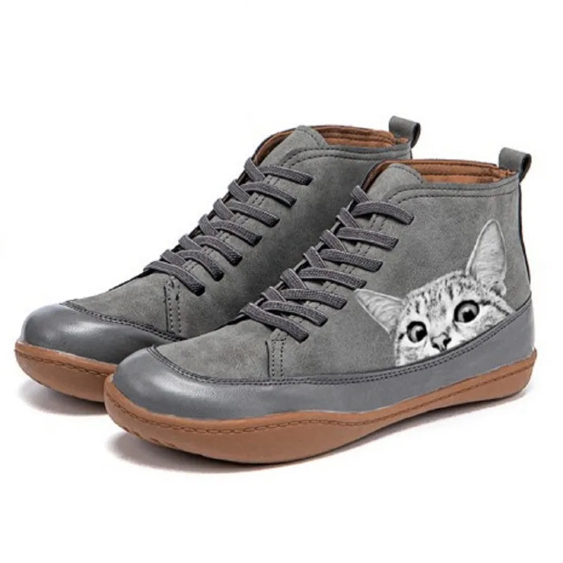 Honorine Cat Print Ankle Boot