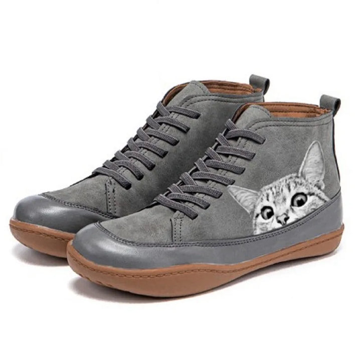 Honorine Cat Print Ankle Boot