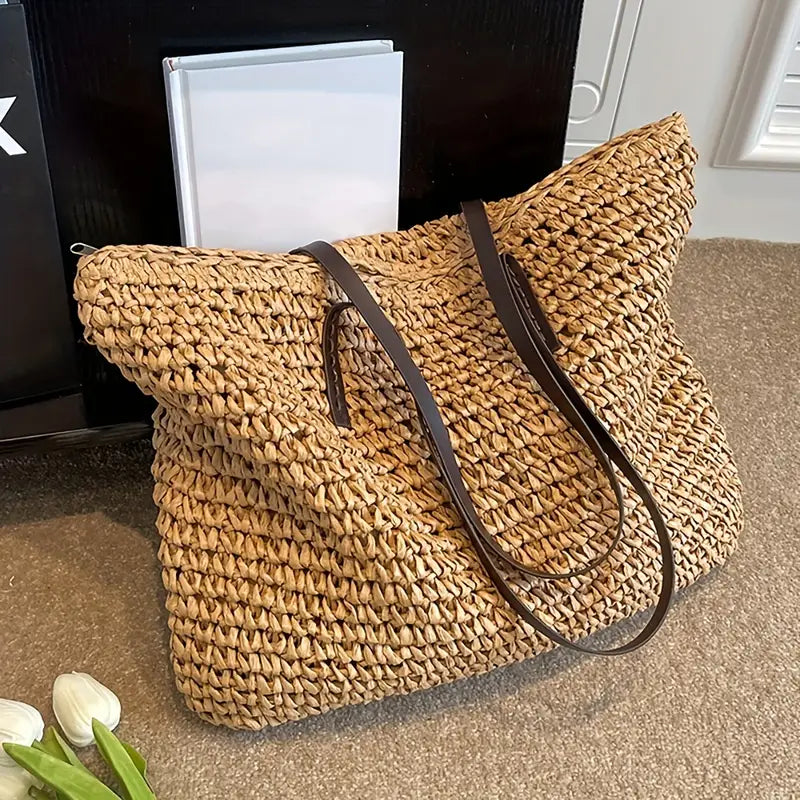 Amara Straw Beach Tote Bag