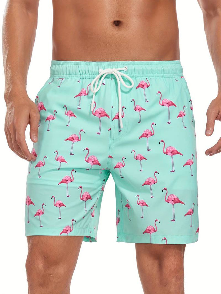 Luso Flamingo Print Swim Trunk