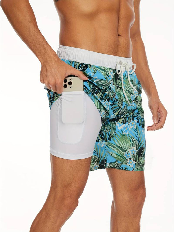 Luso Flamingo Print Swim Trunk