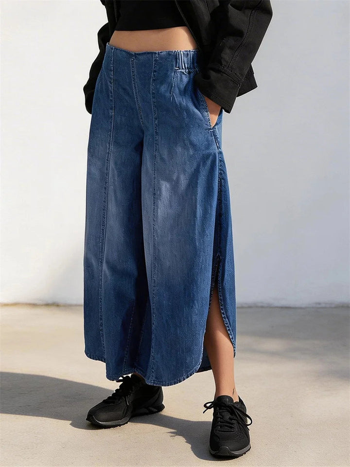 Isabelle Wide Leg Denim Capri Pant