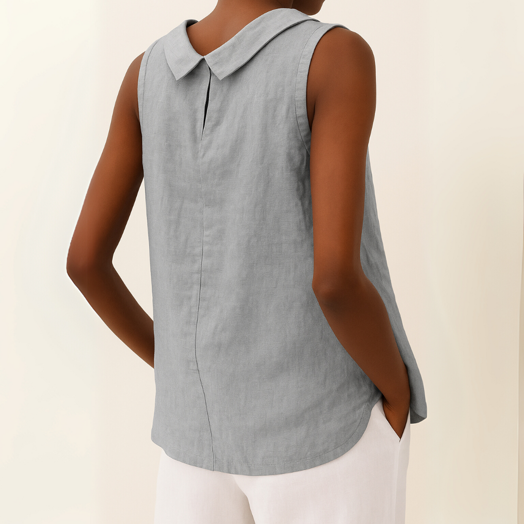 Amelia Sleeveless Roll Collar Top