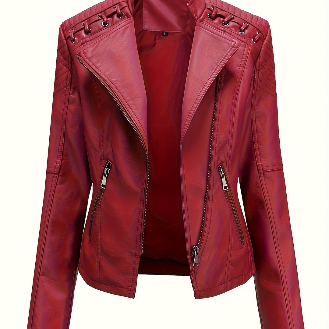 Veronika Asymmetric Zip Moto Jacket
