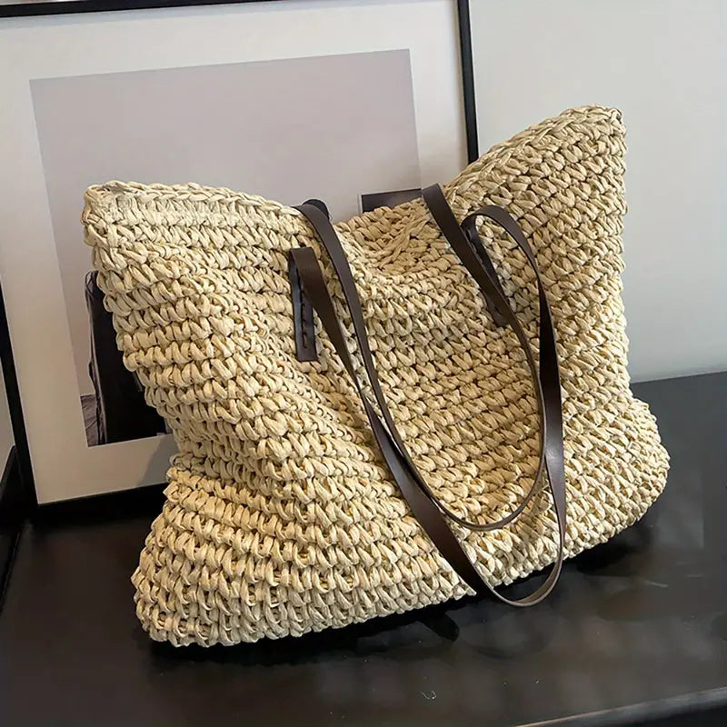 Amara Straw Beach Tote Bag