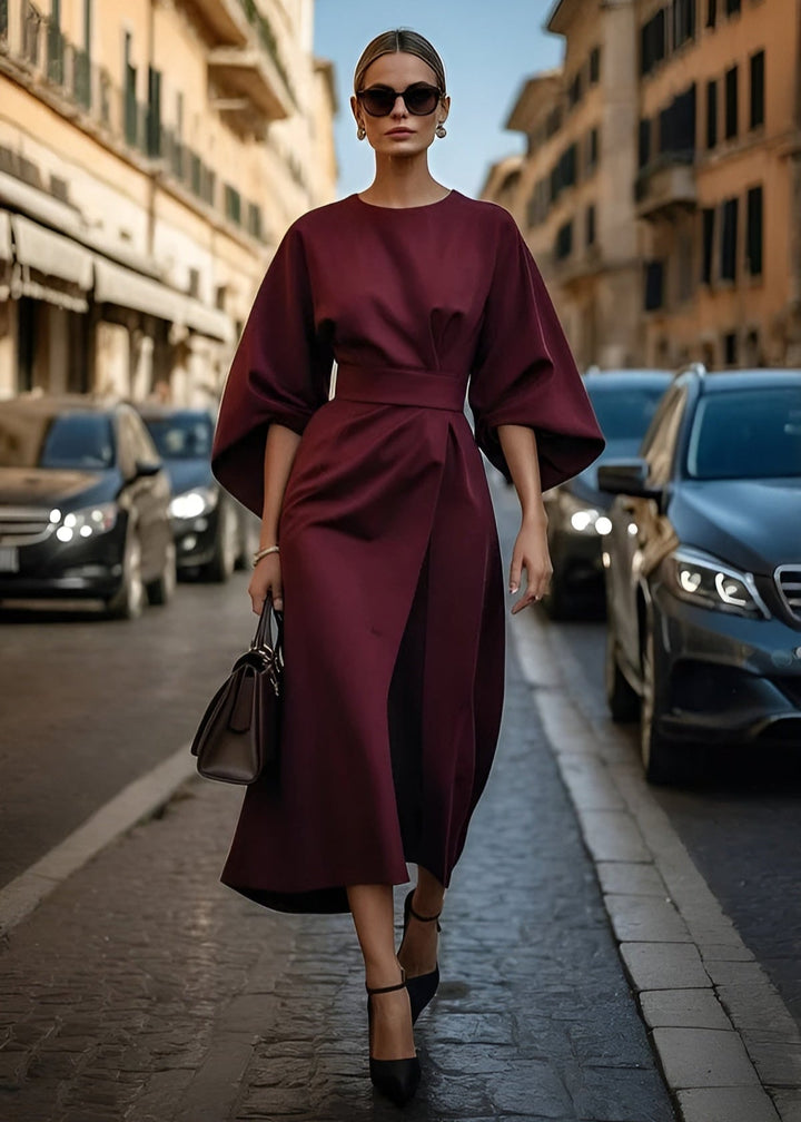 Veloura Flowy Belted Maxi Dress