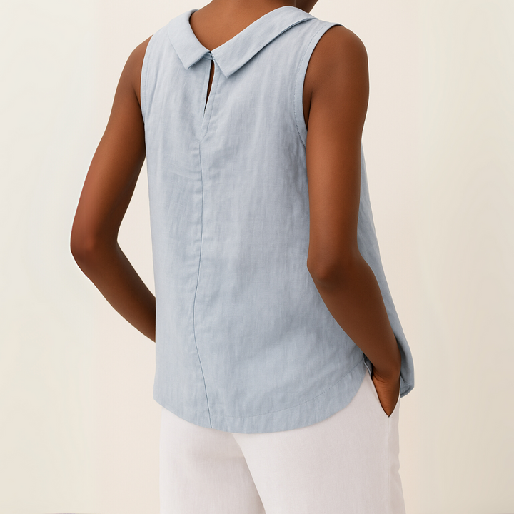 Amelia Sleeveless Roll Collar Top