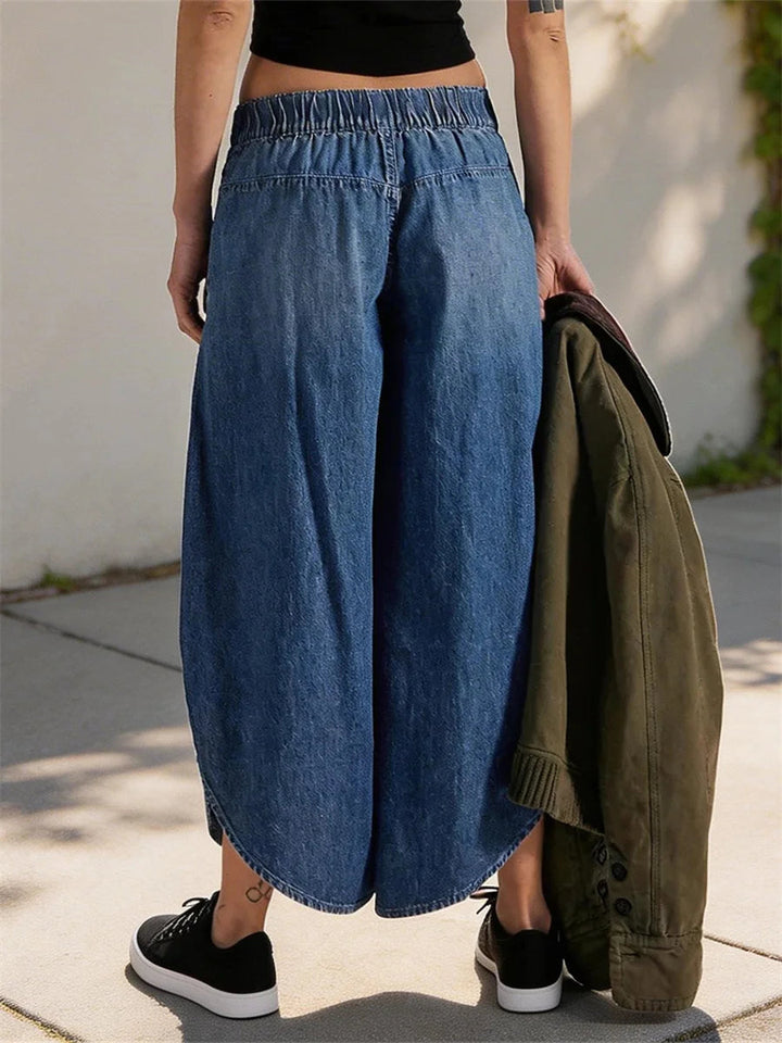 Isabelle Wide Leg Denim Capri Pant