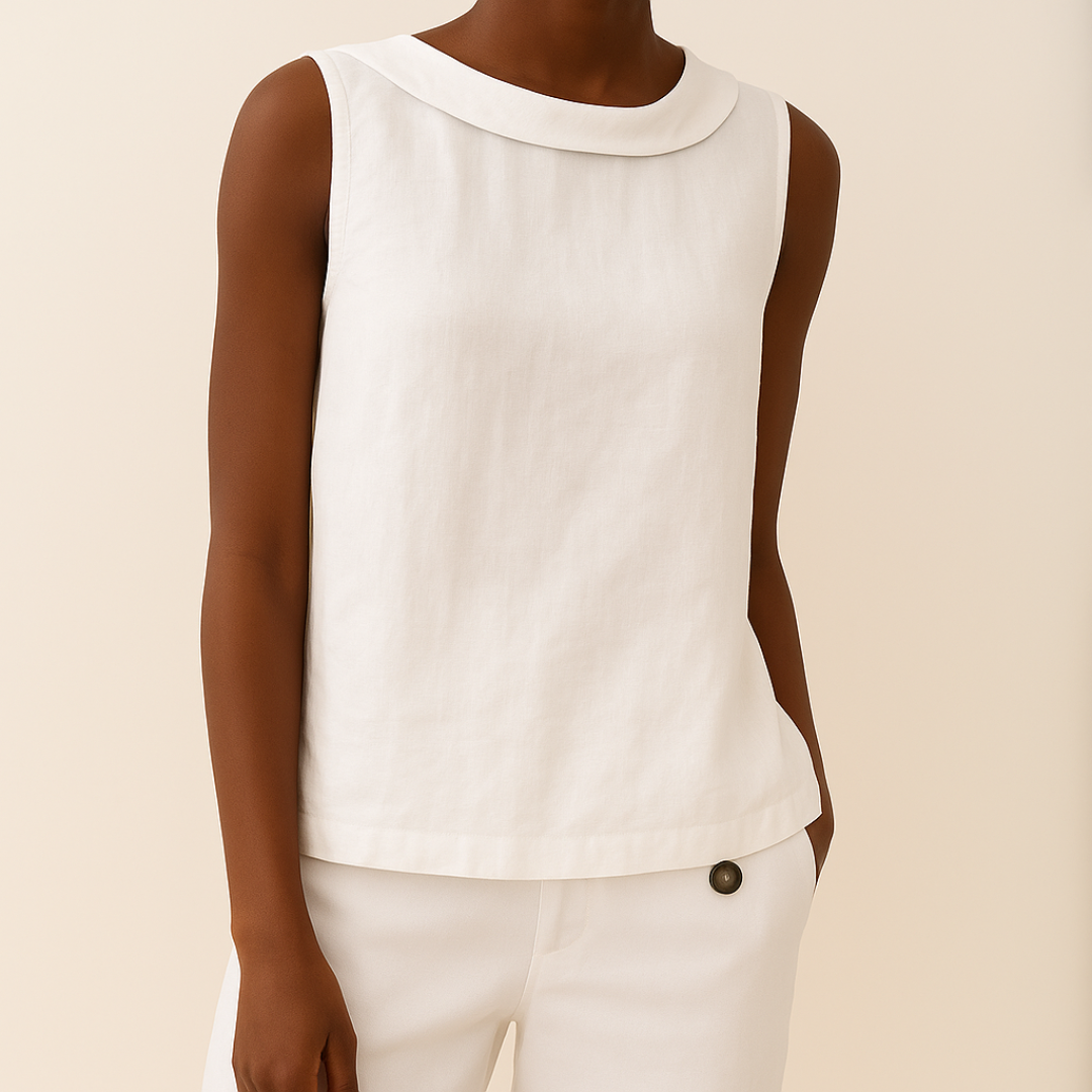 Amelia Sleeveless Roll Collar Top