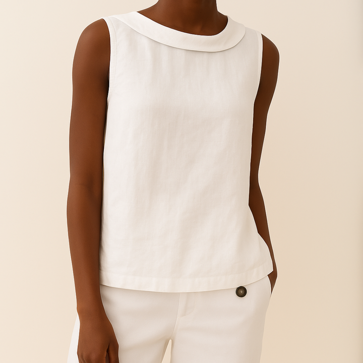 Amelia Sleeveless Roll Collar Top