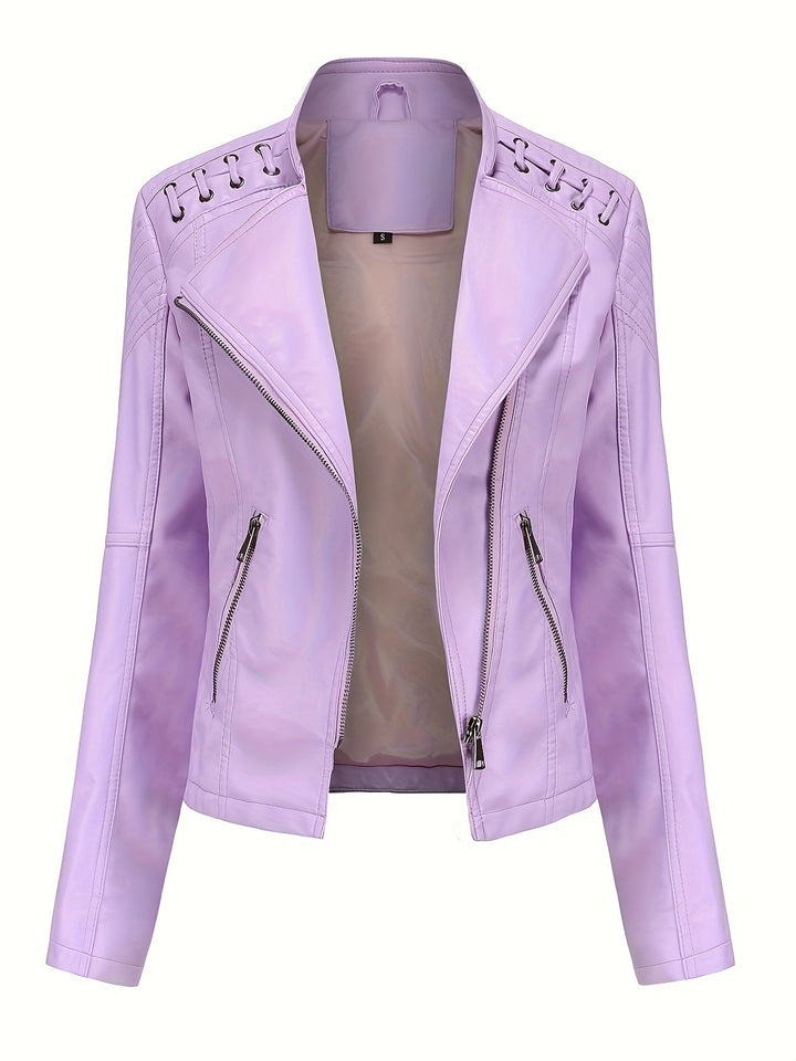 Veronika Asymmetric Zip Moto Jacket