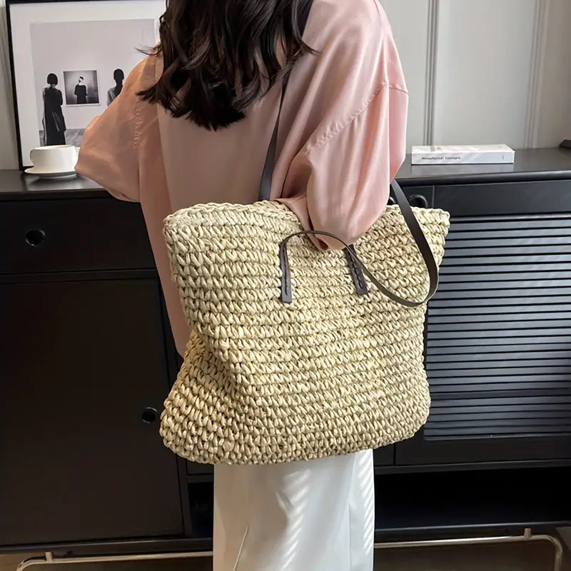 Amara Straw Beach Tote Bag