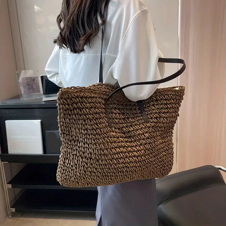 Amara Straw Beach Tote Bag