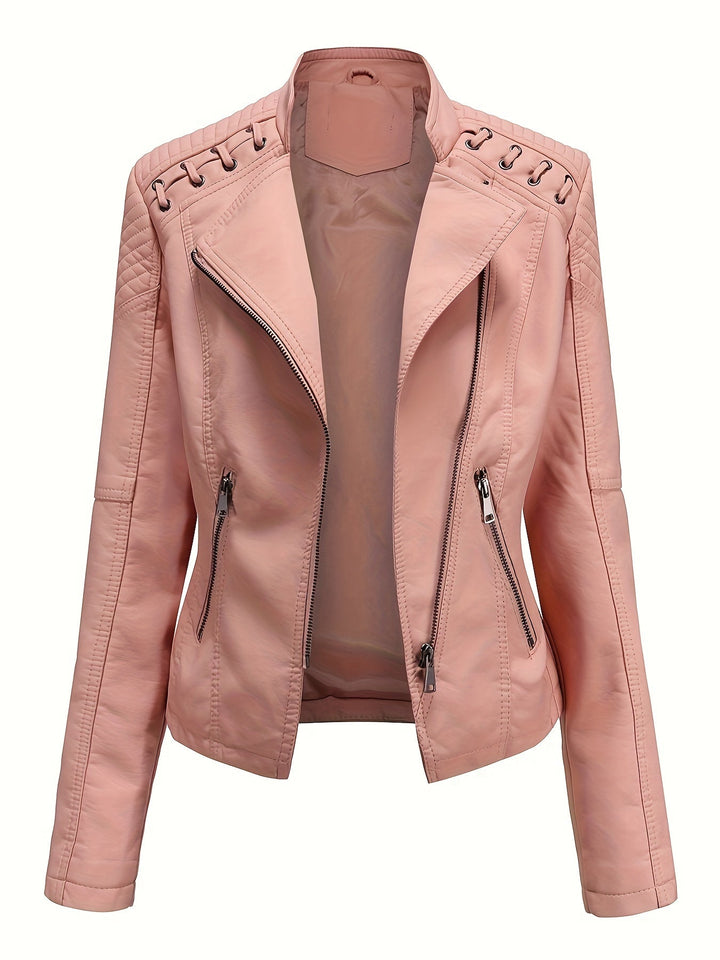 Veronika Asymmetric Zip Moto Jacket