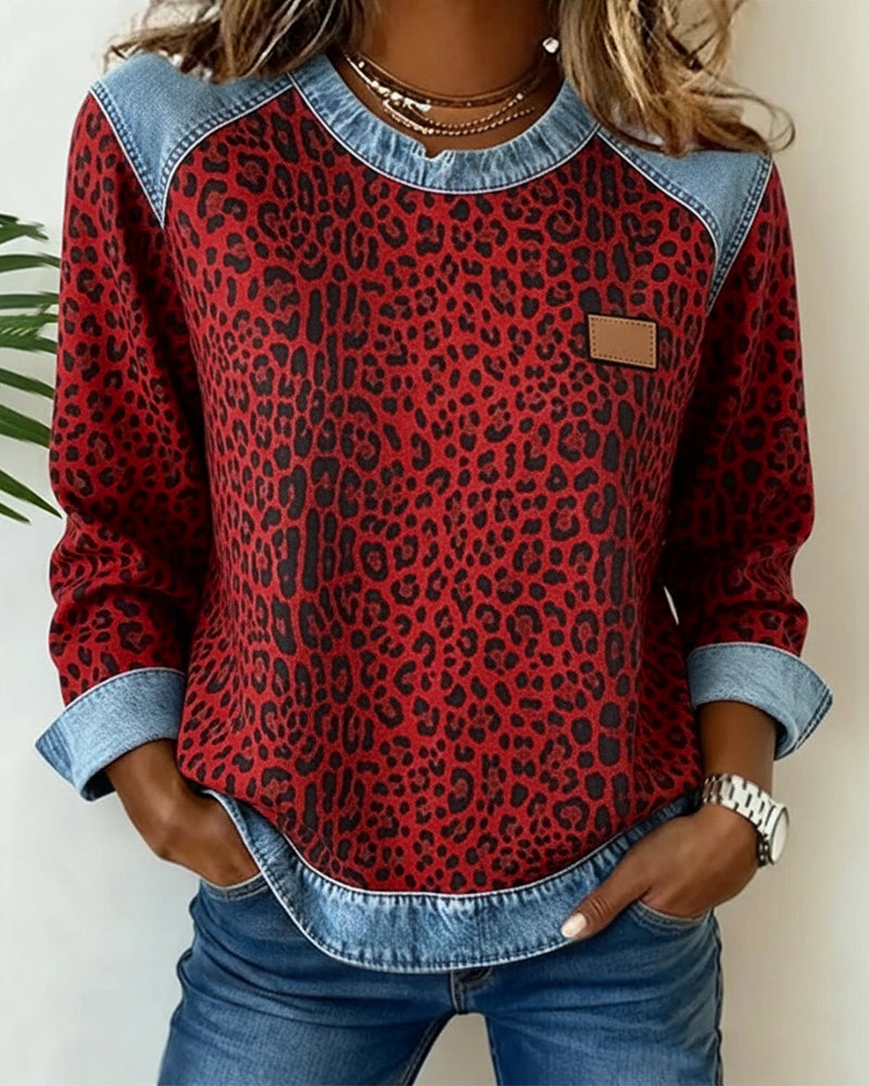 Gisela Denim Colorblock Sweatshirt
