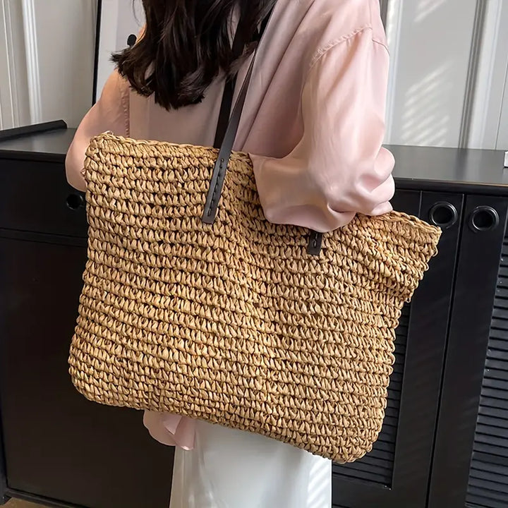 Amara Straw Beach Tote Bag