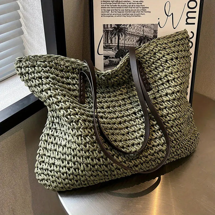 Amara Straw Beach Tote Bag