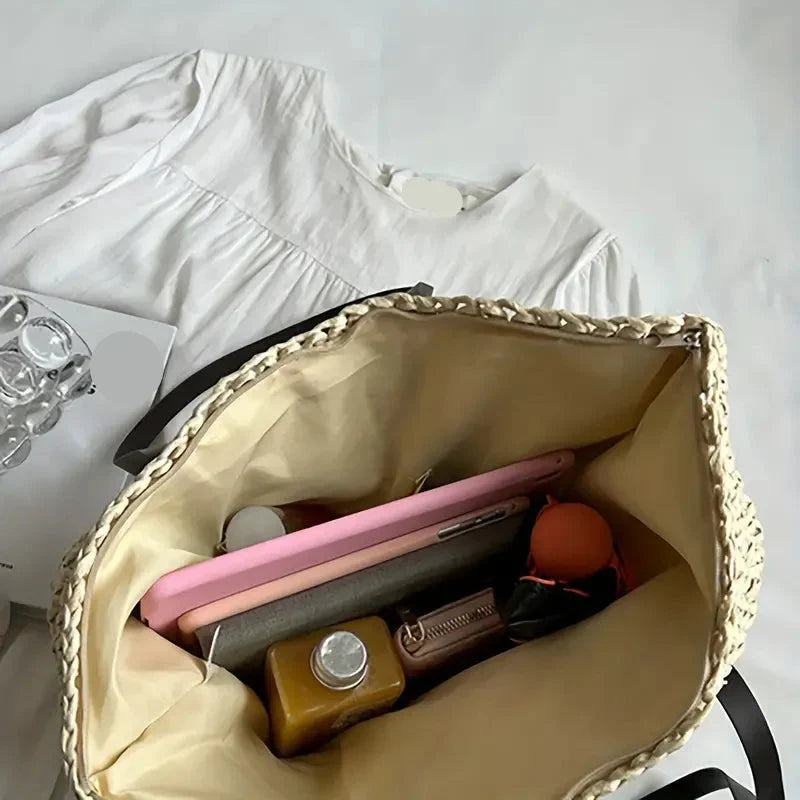 Amara Straw Beach Tote Bag