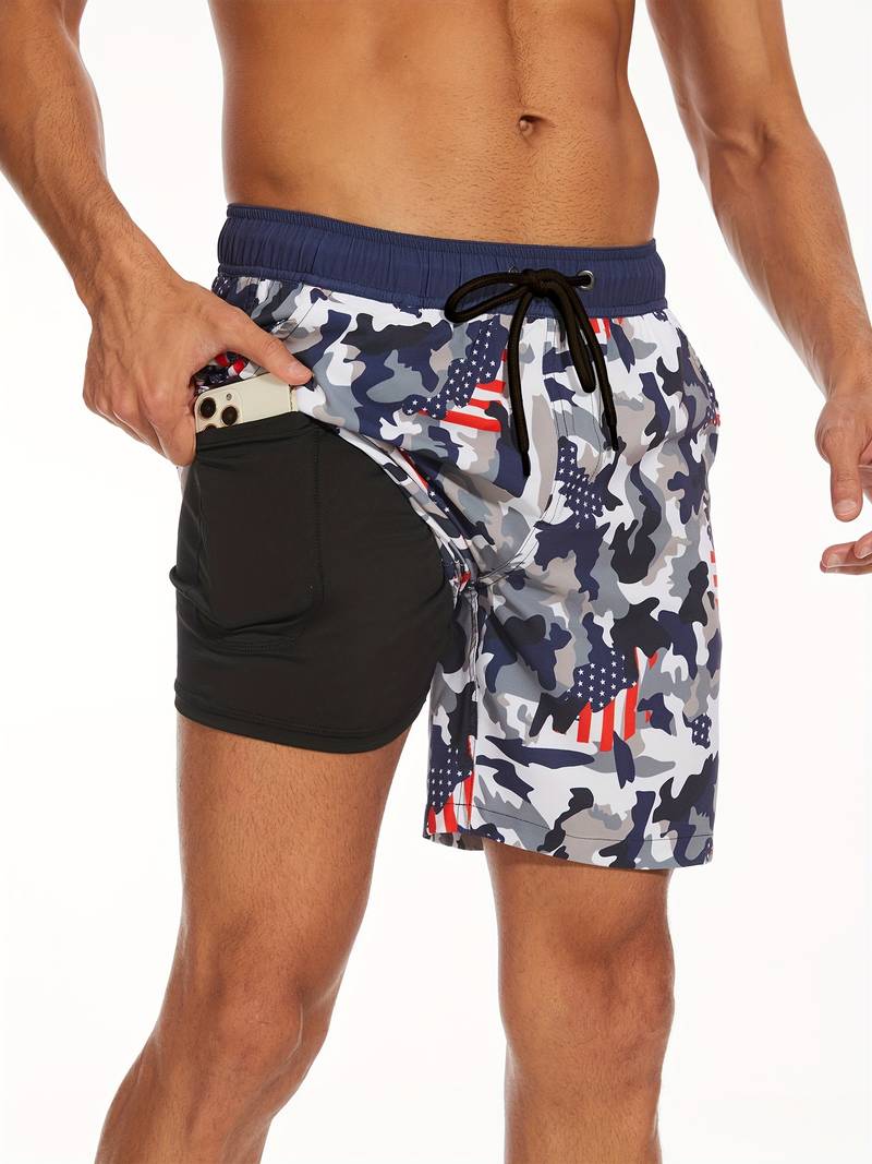 Luso Flamingo Print Swim Trunk