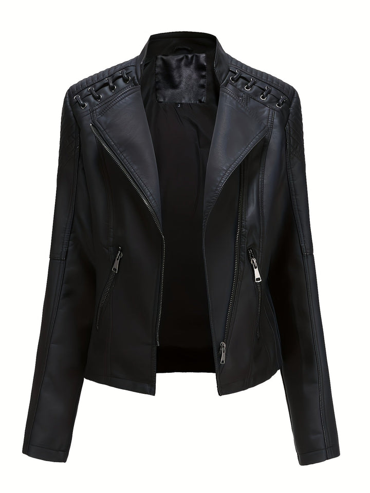 Veronika Asymmetric Zip Moto Jacket