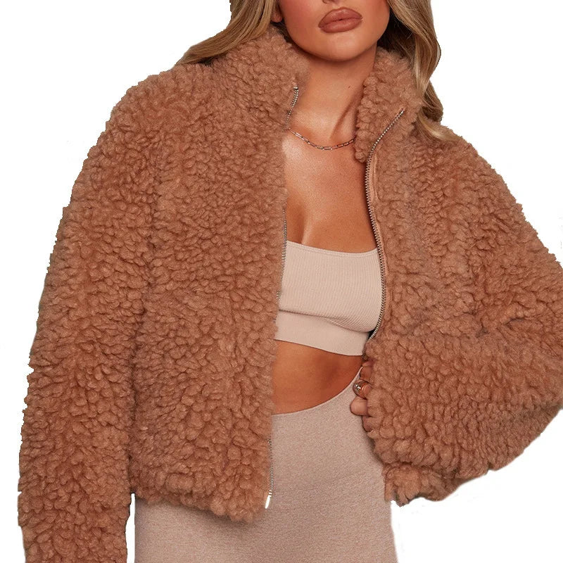 Agathe Textured Pile Coat