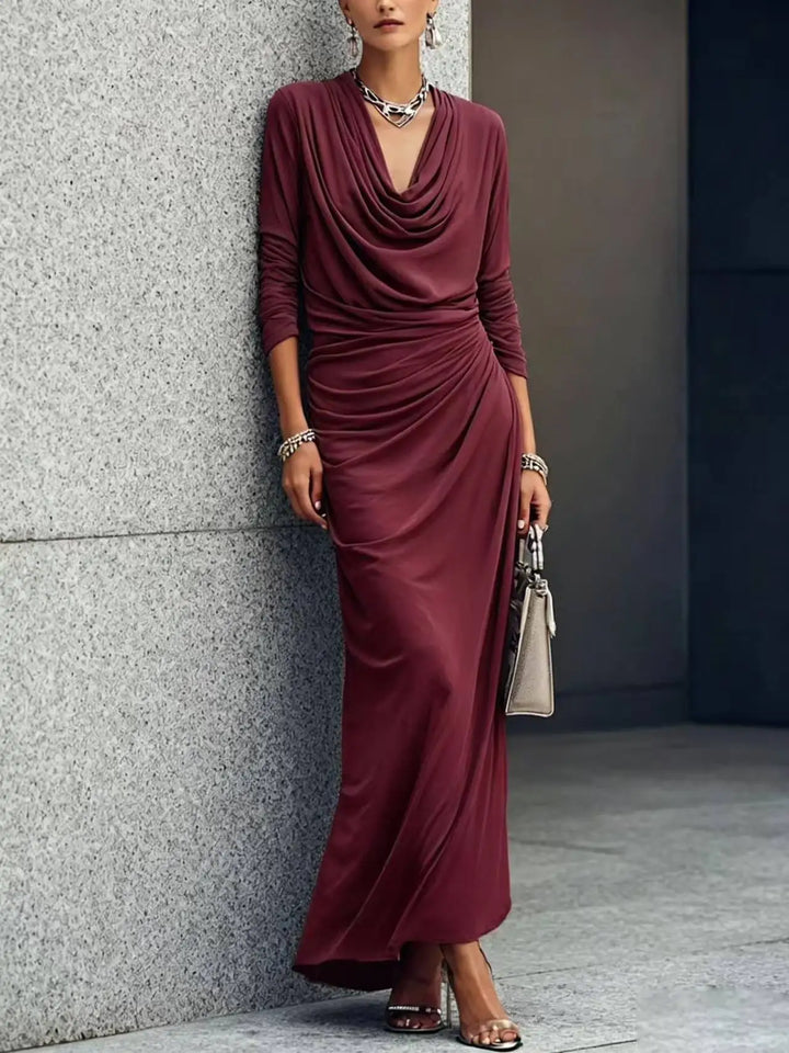 Amelie Draped Cowl Maxi Dress