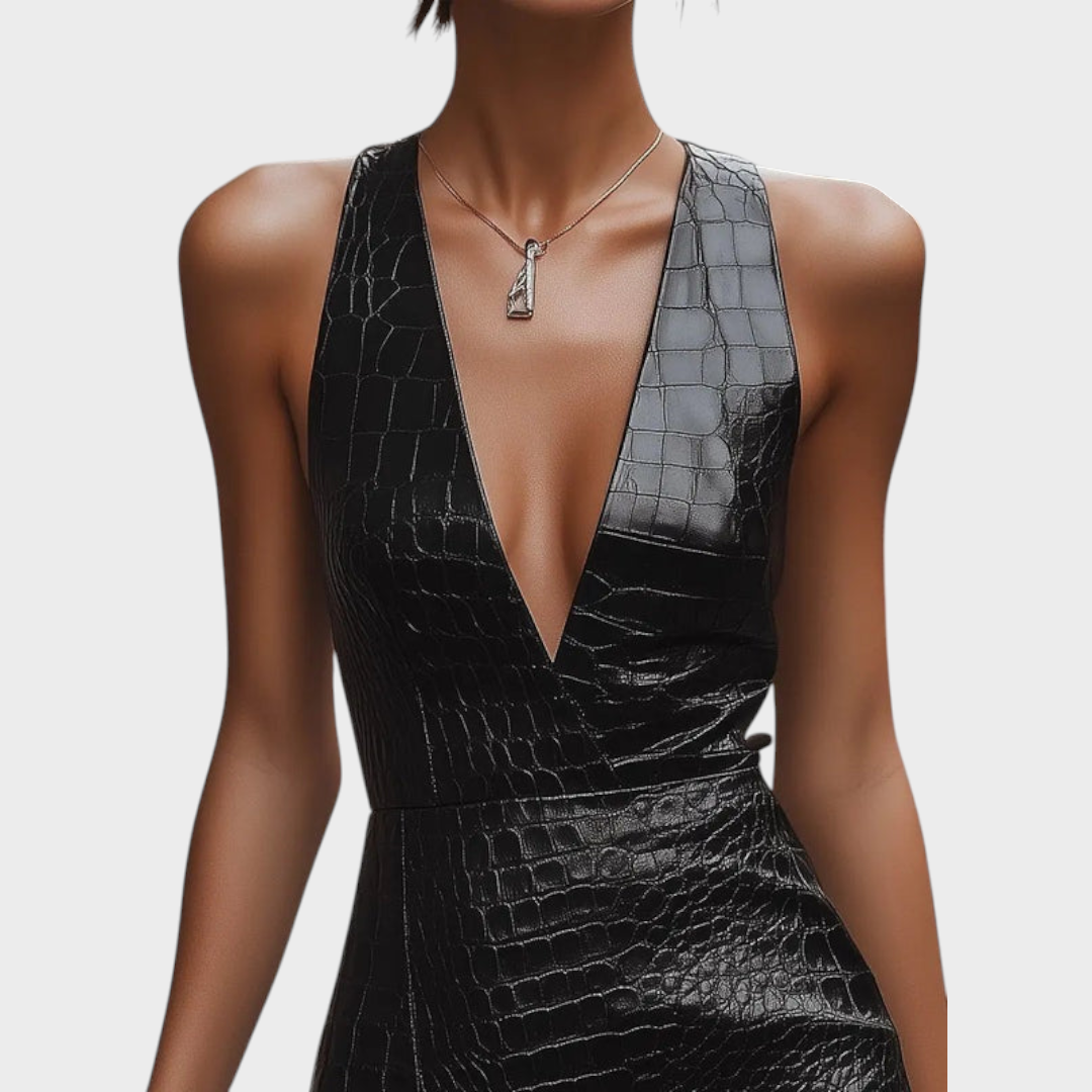 Serafina Croc Embossed Mini Dress
