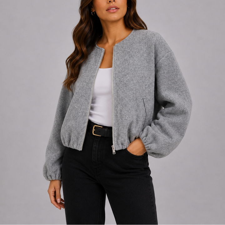 Katrin Collarless Bomber Jacket