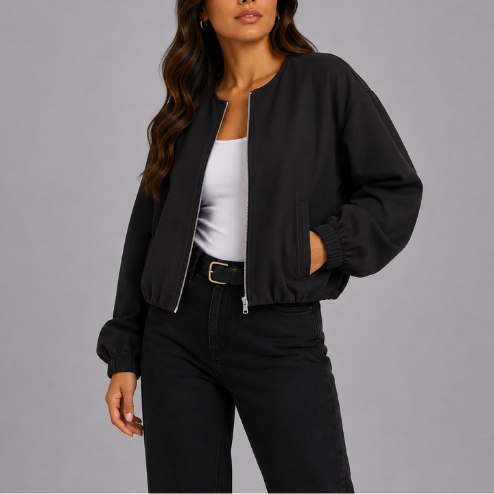 Katrin Collarless Bomber Jacket