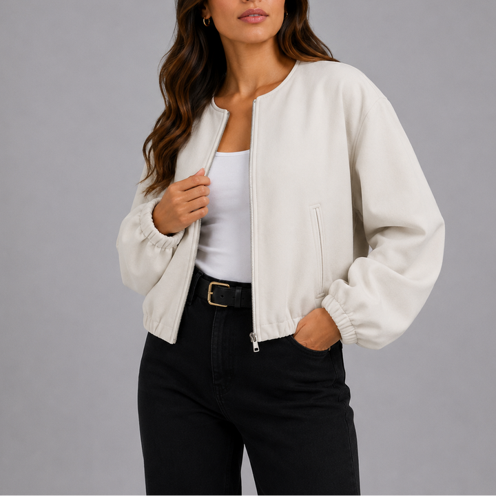 Katrin Collarless Bomber Jacket