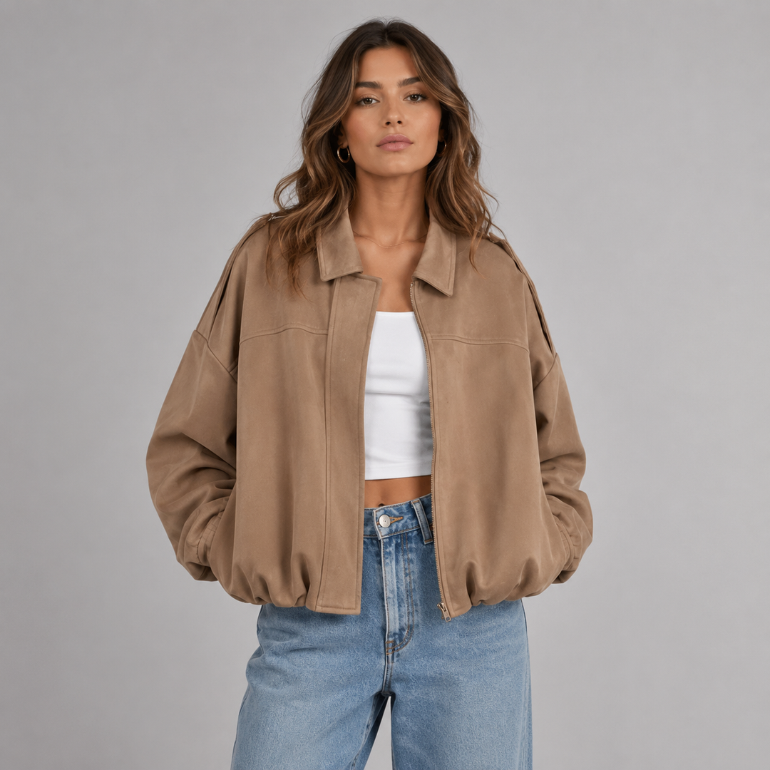 Ondine Suede Bomber Jacket