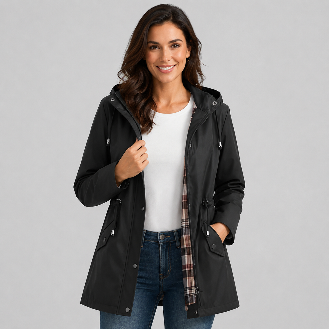 Silvia Drawstring Waist Raincoat